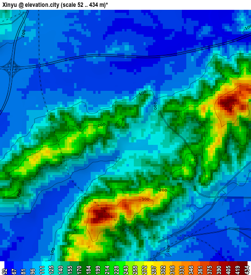 Xinyu elevation map