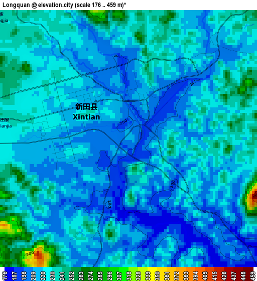 Longquan elevation map