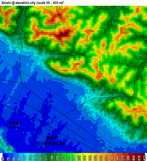 Xinshi elevation map