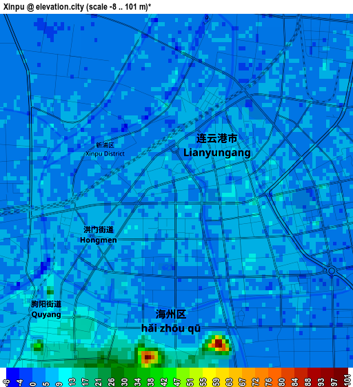 Xinpu elevation map