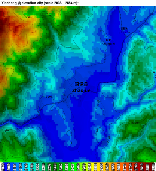 Xincheng elevation map