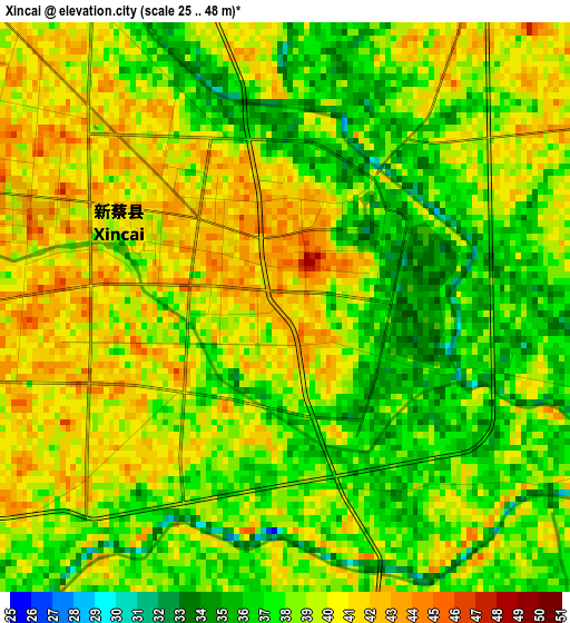 Xincai elevation map