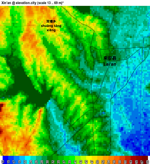 Xin’an elevation map