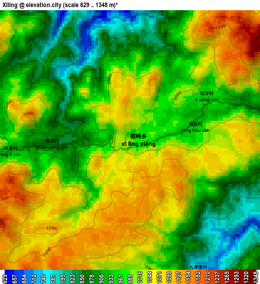 Xiling elevation map