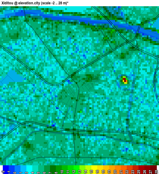 Xiditou elevation map