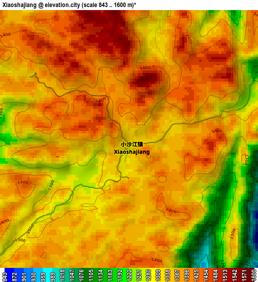 Xiaoshajiang elevation map