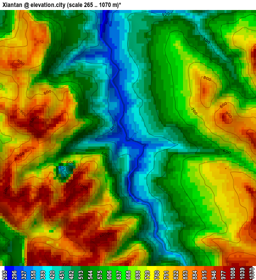 Xiantan elevation map