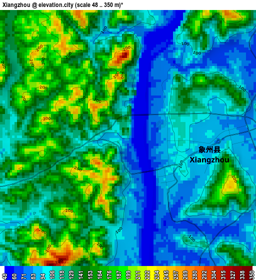 Xiangzhou elevation map