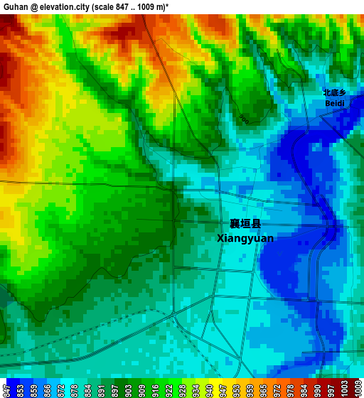 Guhan elevation map