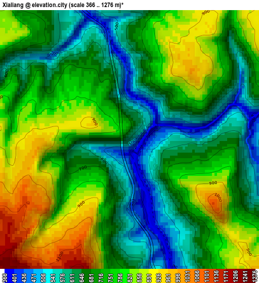 Xialiang elevation map