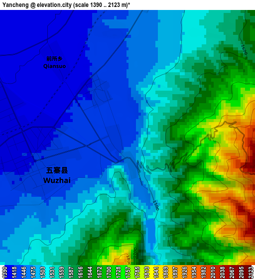 Yancheng elevation map