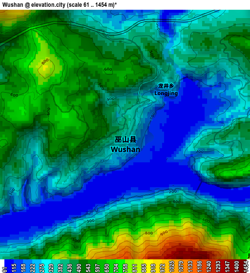 Wushan elevation map