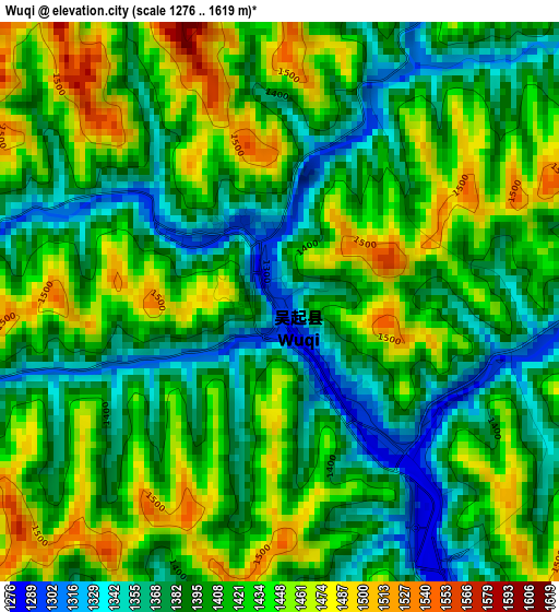 Wuqi elevation map