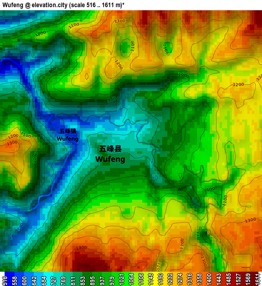 Wufeng elevation map