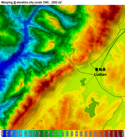 Wenping elevation map