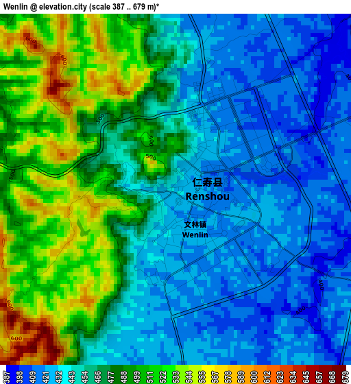 Wenlin elevation map