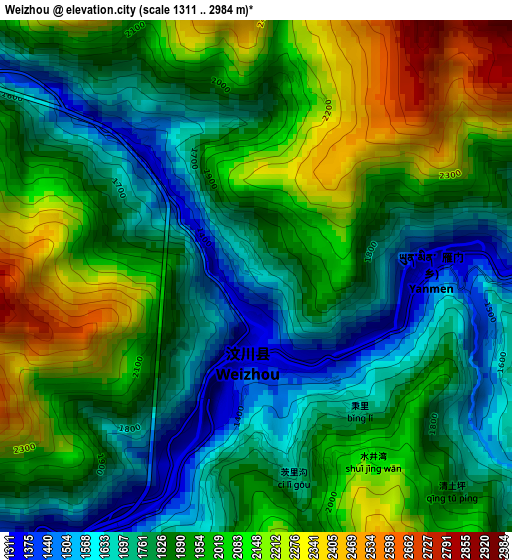 Weizhou elevation map