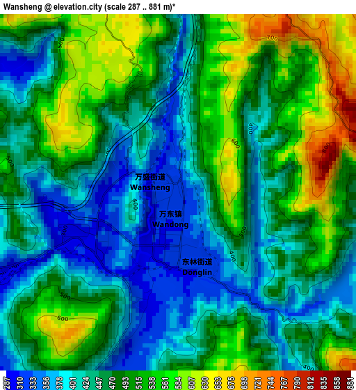 Wansheng elevation map