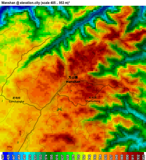 Wanshan elevation map