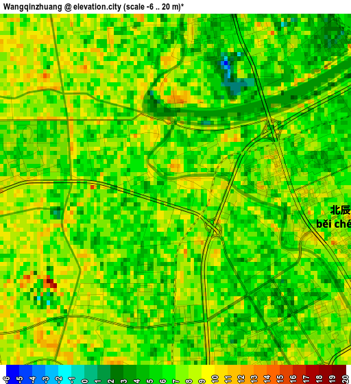 Wangqinzhuang elevation map