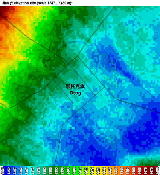 Ulan elevation map