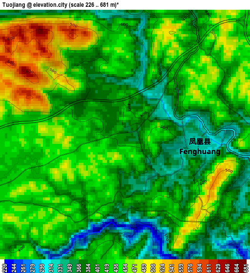 Tuojiang elevation map