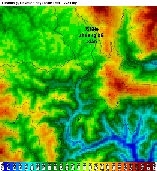 Tuodian elevation map