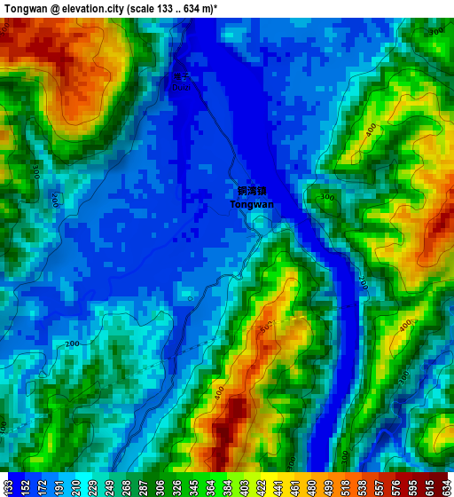 Tongwan elevation map