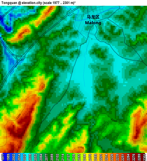 Tongquan elevation map