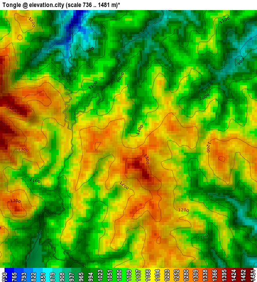 Tongle elevation map