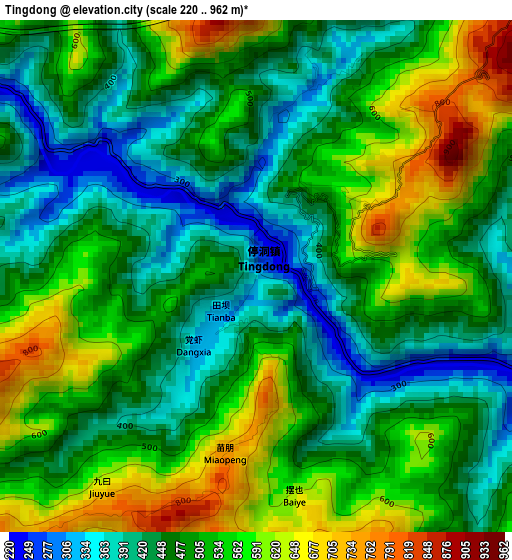 Tingdong elevation map