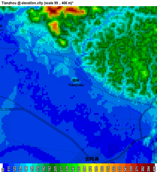 Tianzhou elevation map