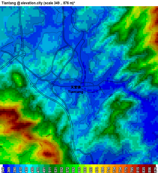 Tiantang elevation map