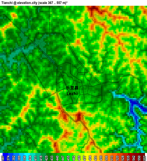 Tianchi elevation map