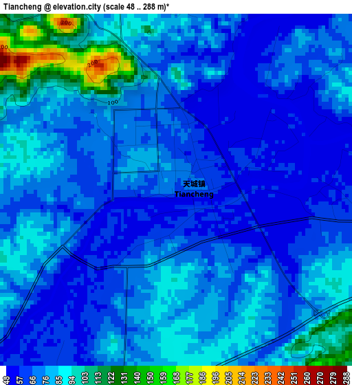 Tiancheng elevation map