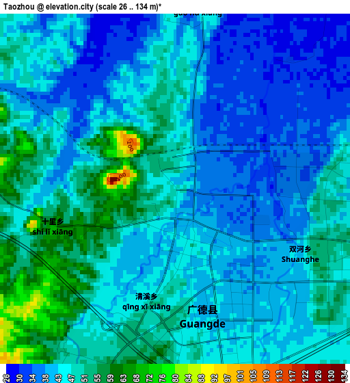 Taozhou elevation map