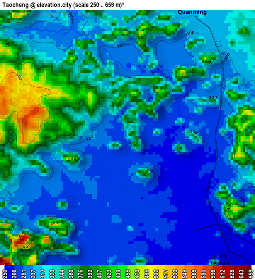 Taocheng elevation map