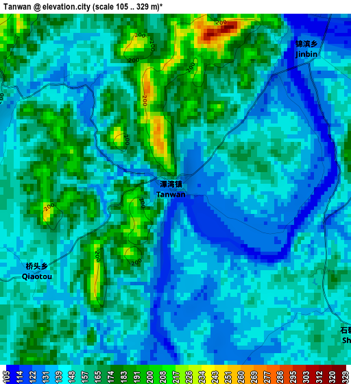 Tanwan elevation map