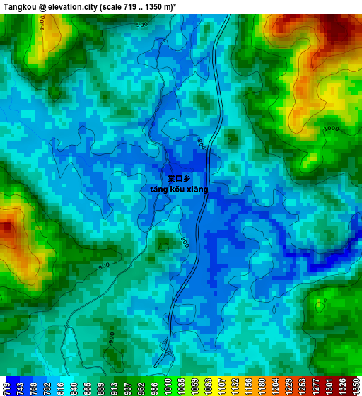 Tangkou elevation map