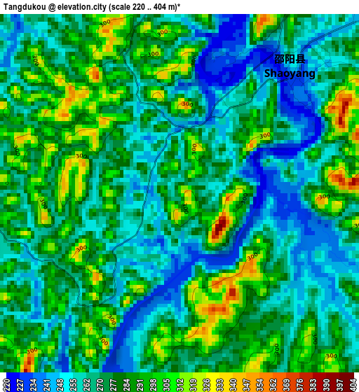 Tangdukou elevation map