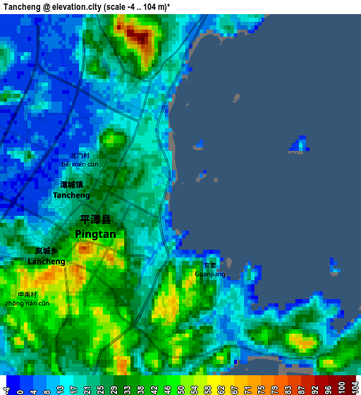 Tancheng elevation map