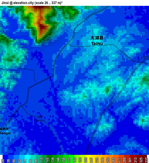 Jinxi elevation map