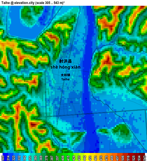 Taihe elevation map