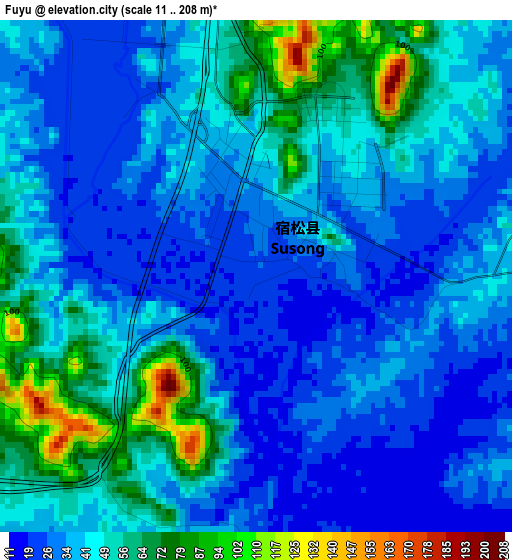 Fuyu elevation map