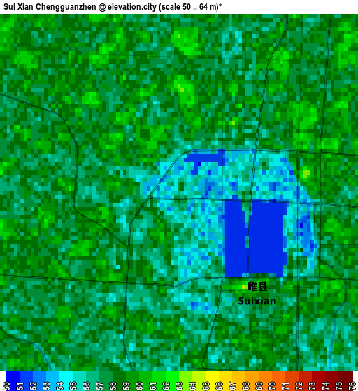 Sui Xian Chengguanzhen elevation map