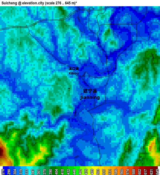 Suicheng elevation map