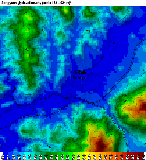 Songyuan elevation map