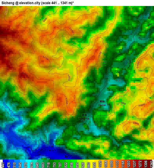 Sicheng elevation map