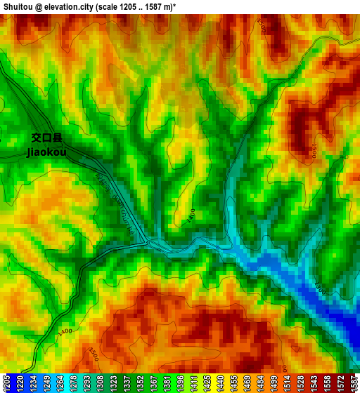 Shuitou elevation map