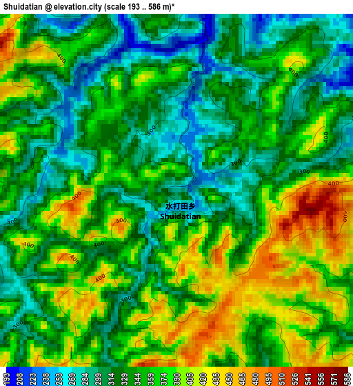 Shuidatian elevation map